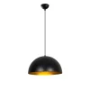 Suspension de table noire, dôme intérieur doré Ø40 cm SILE