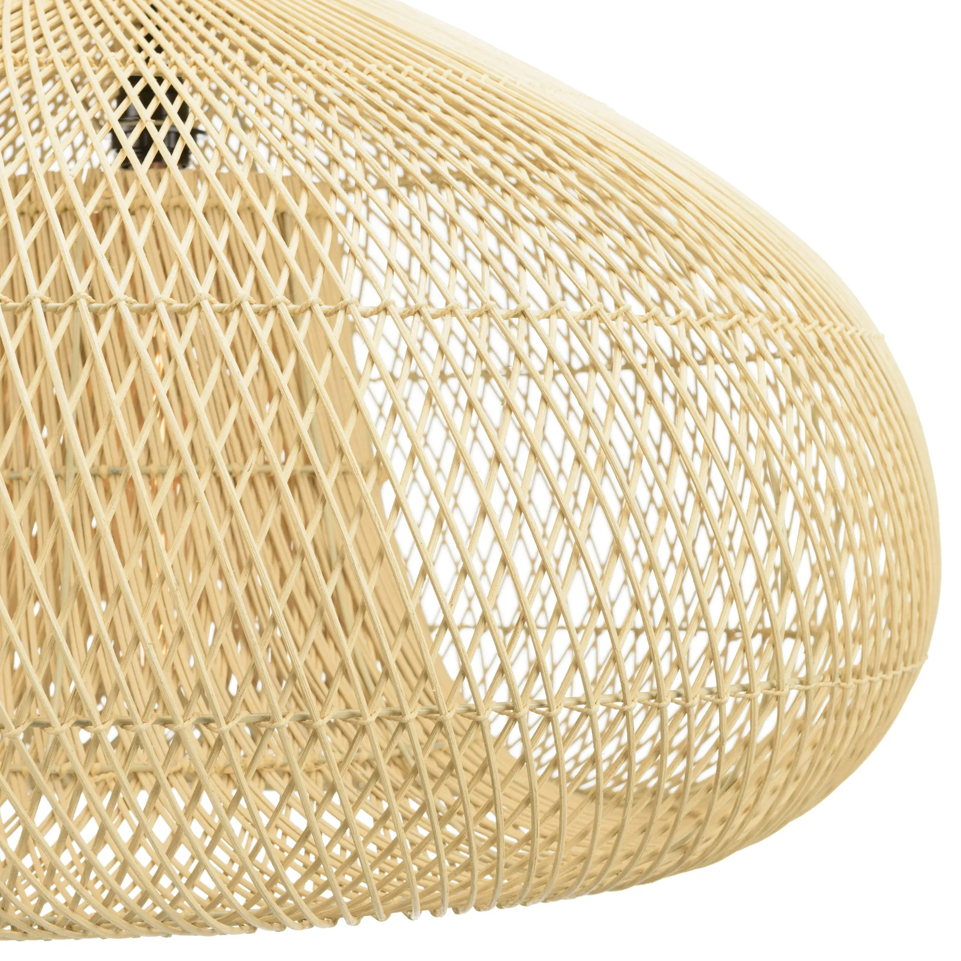 Suspension entonnoir 80x80cm rotin couleur naturelle/teck FOLELLI