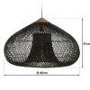 Suspension entonnoir 80x80cm rotin couleur noire/teck FOLELLI