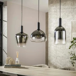 Suspension en verre fumé – 3 formes NOVA