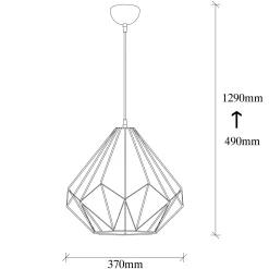 Suspension filaire noire style diamant graphique SINOP
