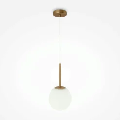 Suspension globe dorée - verre dépoli 18 cm DELTONA