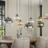Suspension globe 7 lampes multicolores NOVA