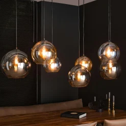 Suspension globe 7 lampes multicolores NOVA