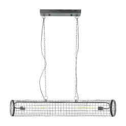 Suspension industrielle cylindre grillagé 2 lampes RALF