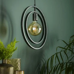 Suspension industrielle 1 lampe anneaux croisés TRIBECA