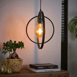 Suspension industrielle 1 lampe anneaux croisés TRIBECA