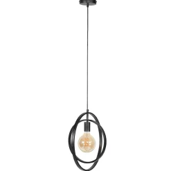 Suspension industrielle 1 lampe anneaux croisés TRIBECA
