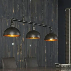 Suspension industrielle tuyau 3 demi-globes TRIBECA