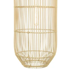 Suspension longue 25x25cm rotin couleur naturelle et teck FOLELLI