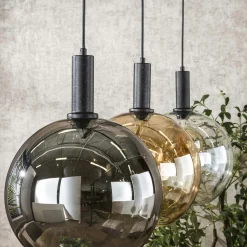 Suspension îlot cuisine 3 globes multicolores NOVA