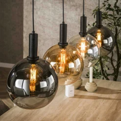 Suspension îlot cuisine 4 globes multicolores NOVA