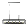 Suspension îlot cuisine 6 lampes avec support verres à pied, finition charbon RALF