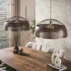 Suspension îlot cuisine vintage métal cuivré 2 lampes RALF
