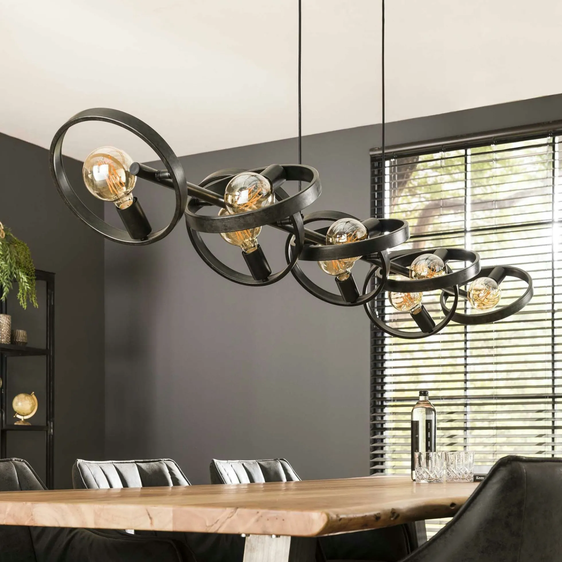 Suspension luminaire 8 anneaux RALF