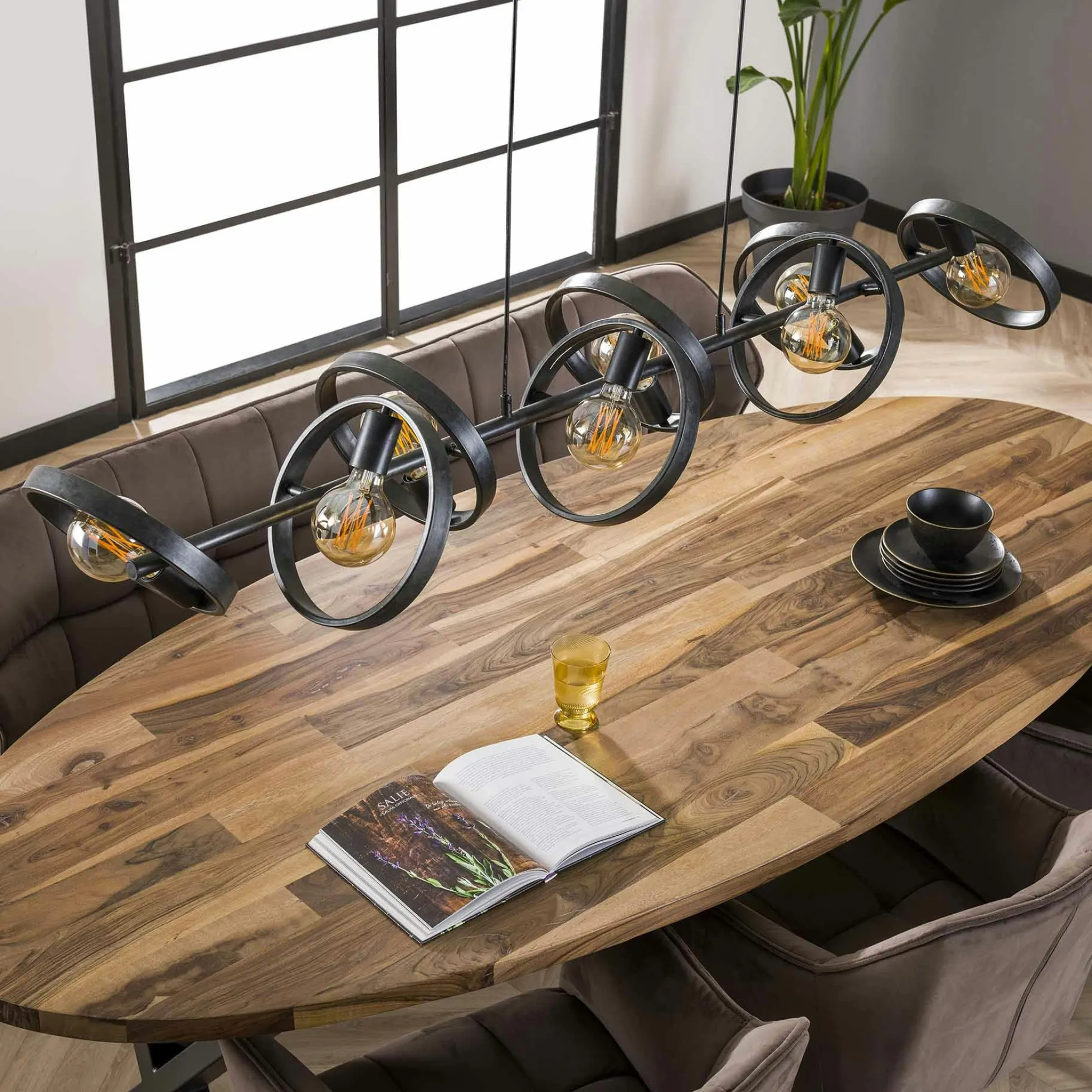 Suspension luminaire 8 anneaux RALF