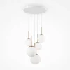 Suspension moderne blanche - 5 globes en grappe DELTONA