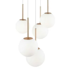 Suspension moderne blanche - 5 globes en grappe DELTONA