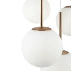 Suspension moderne blanche - 5 globes en grappe DELTONA
