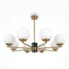 Suspension moderne – 8 globes & marbre noir DELTONA
