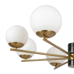 Suspension moderne – 8 globes & marbre noir DELTONA
