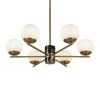 Suspension moderne – 6 globes & marbre noir DELTONA