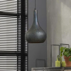 Suspension moderne 1 lampe forme goutte finition couleur cuivre JAVA