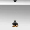 Suspension moderne laquée noire et cuivre, forme goutte SILE