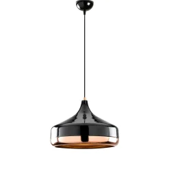 Suspension moderne noire et cuivre forme évasée SILE