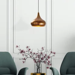 Suspension métal effet cuivre brossé – forme goutte SILE