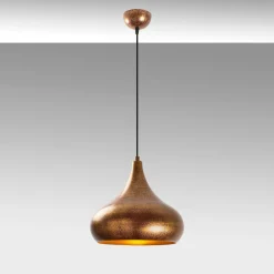 Suspension métal effet cuivre brossé – forme goutte SILE