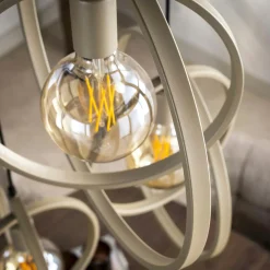 Suspension multiple beige 3 anneaux pivotants TRIBECA