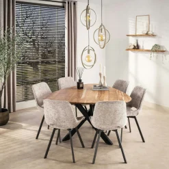 Suspension multiple beige 3 anneaux pivotants TRIBECA