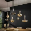 Suspension multiple en verre teinté 7 lampes NOVA