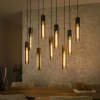 Suspension noire 9 abat-jour forme tube RALF