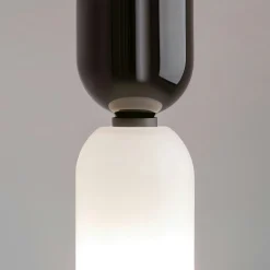 Suspension noire & blanche en verre - forme sablier WINDER