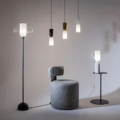 Suspension noire & blanche en verre - forme sablier WINDER