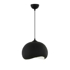 Suspension noire design organique 34 cm NOXIS