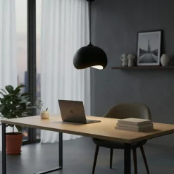Suspension noire design organique 34 cm NOXIS