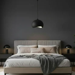 Suspension noire design organique 34 cm NOXIS