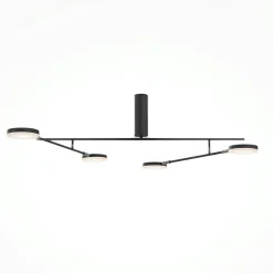 Suspension noire LED – bras articulés avec 4 ampoules OCALA