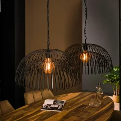 Suspension salle à manger indus 2 lampes forme dôme RALF