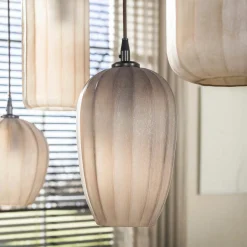 Suspension salle à manger verre brun dépoli 5 lampes NOVA