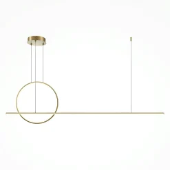 Suspension salon – anneau et barre horizontale dorée SALEM