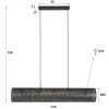 Suspension tube en métal noir perforé 5 lampes RALF