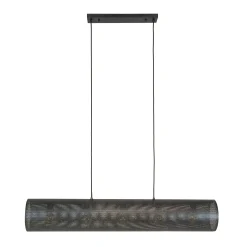 Suspension tube en métal noir perforé 5 lampes RALF