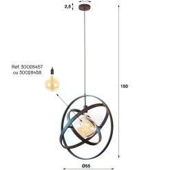 Suspension vintage 1 anneau RALF