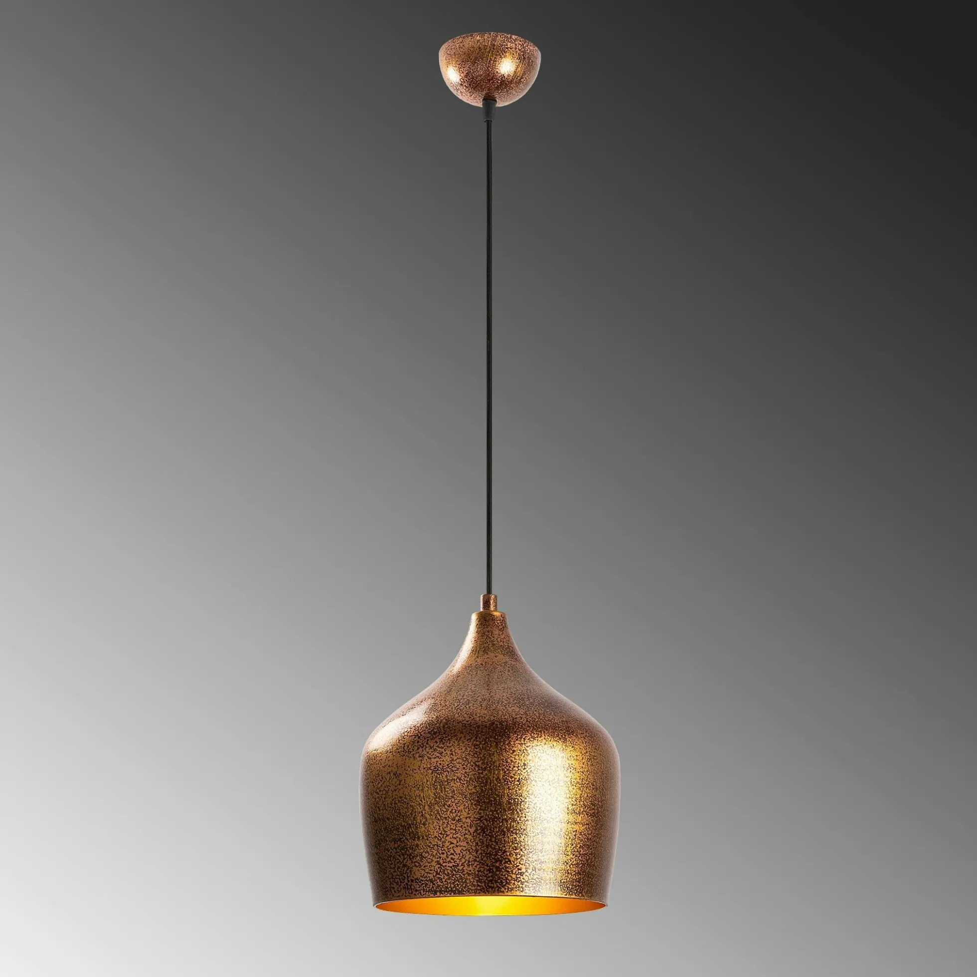 Suspension vintage cuisine – métal moucheté cuivré SILE