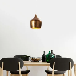 Suspension vintage cuisine – métal moucheté cuivré SILE