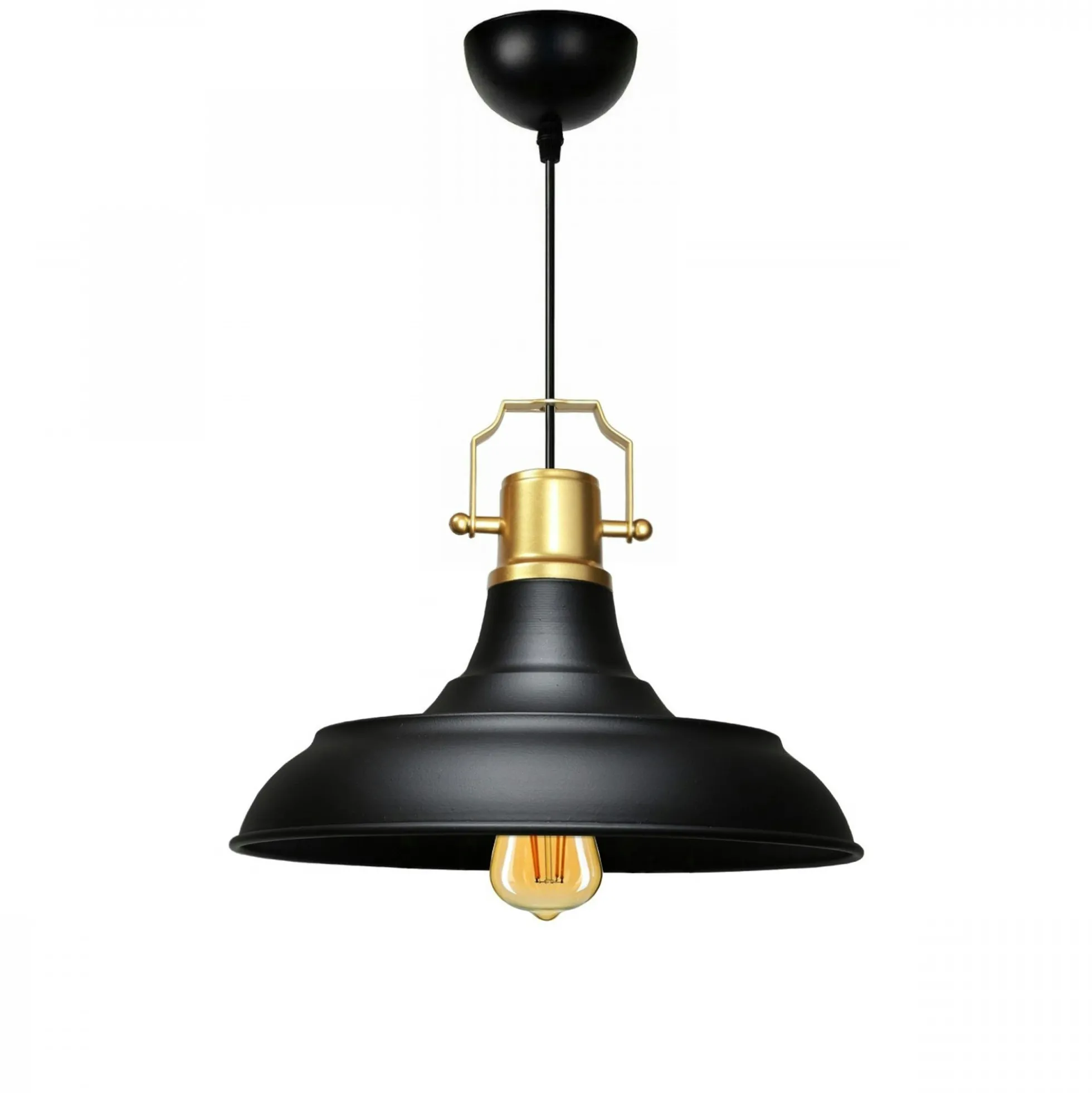 Suspension vintage métal noir & or industriel chic SILE